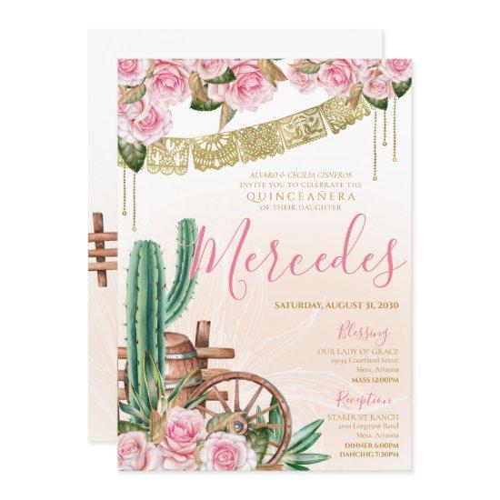 Beautiful Cactus Rose Western Charro Quinceanera