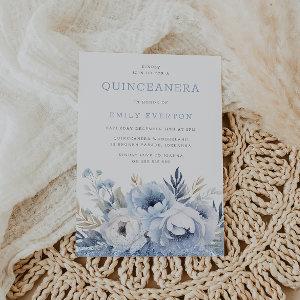 Beautiful Dusty Blue Floral Quinceanera Party