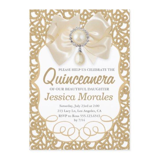 Beautiful Gold Quinceanera Celebration