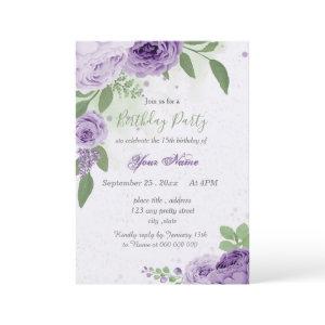 beautiful purple flowers green leaves birthday