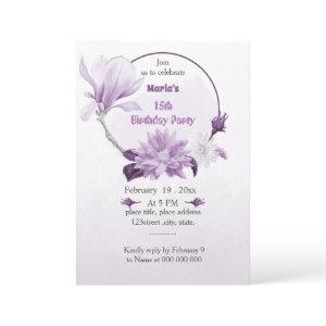 beautiful purple shades floral wreath birthday