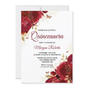 Beautiful Red Roses Butterflies Quinceanera Party