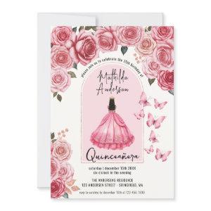 Beautiful Rose Gold Floral Princess Quinceanera