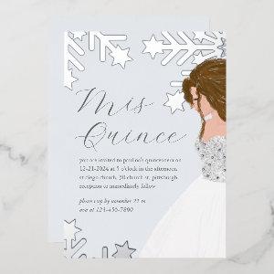 Beautiful Silver Snowflakes Quinceanera  Foil
