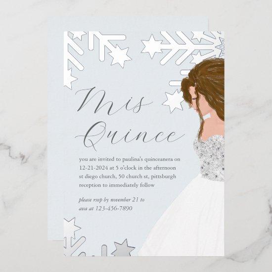 Beautiful Silver Snowflakes Quinceanera  Foil