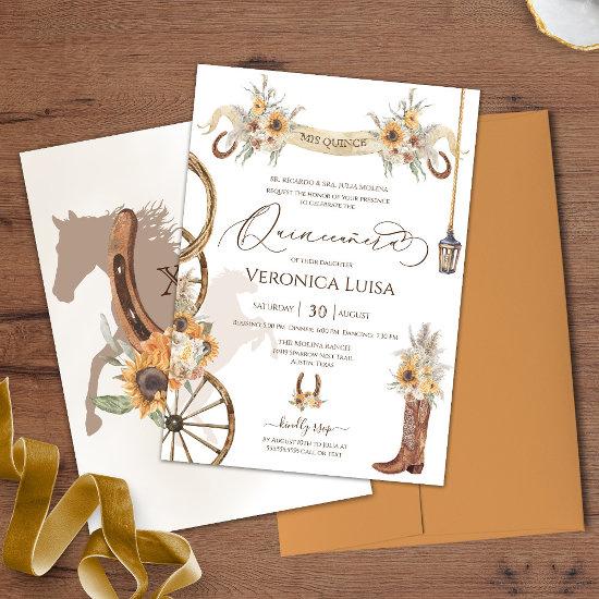 Beautiful Sunflower Floral Charro Quinceanera