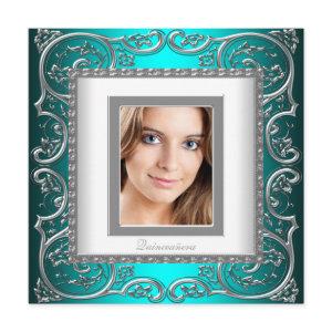 Beautiful Teal Blue Photo Quinceanera