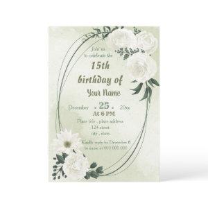 beautiful white floral geometric birthday party