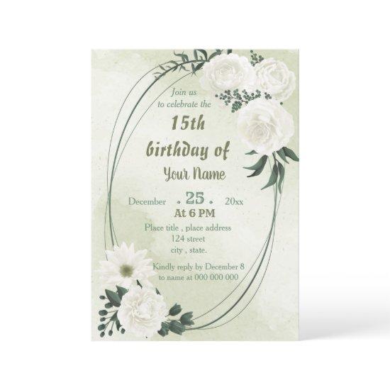 beautiful white floral geometric birthday party