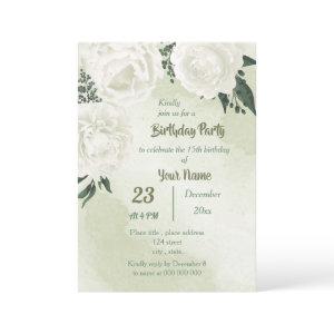 beautiful white floral greenery birthday party