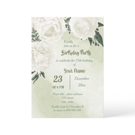 beautiful white floral greenery birthday party