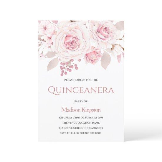 Beautifully Elegant Blush Roses Quinceanera Party