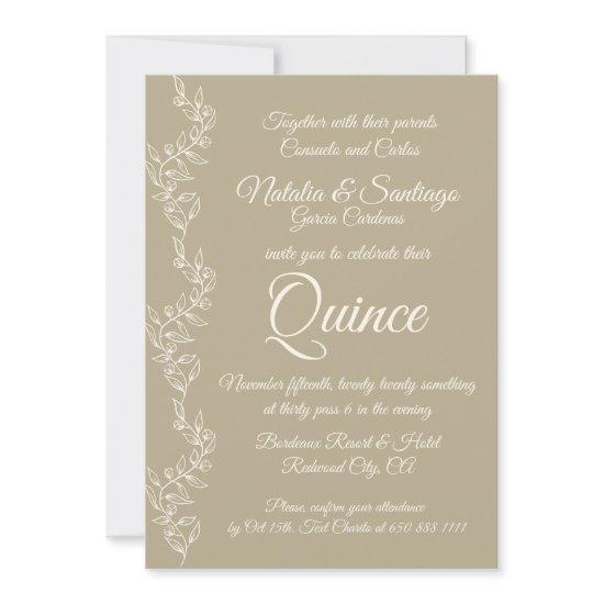 Beige Off-White Twin Boy Girl Fiesta de Quince