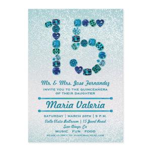 Bejeweled 15th Birthday Quinceañera Party Invites