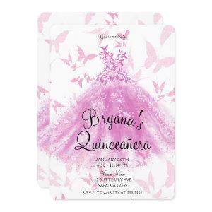 Berry Pink Butterfly Dance Dress Quinceañera