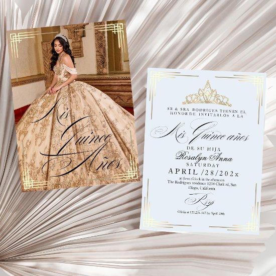 Best Spanish Mis Quince años Script Gold Blue