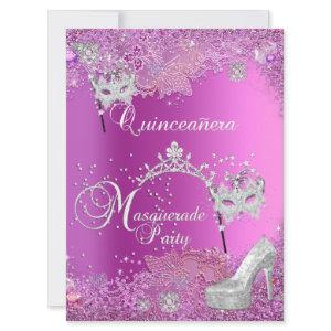 BIG Masquerade Quinceanera 15th Party Pink Tiara