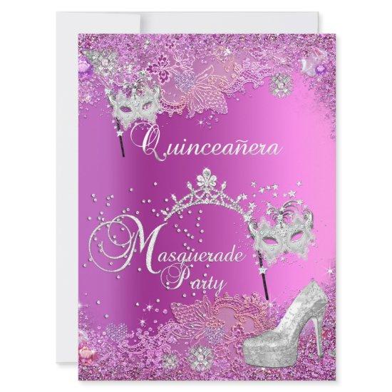 BIG Masquerade Quinceanera 15th Party Pink Tiara