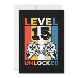 Birthday 15th Level Unlocked 15 Gaming Vintage