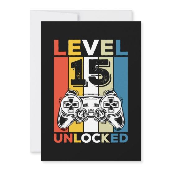 Birthday 15th Level Unlocked 15 Gaming Vintage