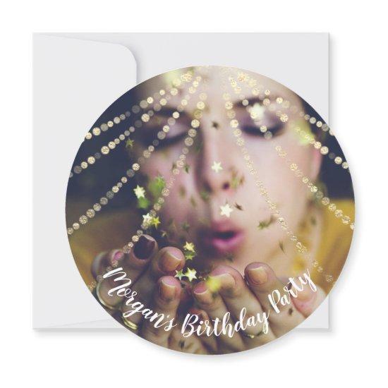 Birthday 16th 15th Photo Confetti Rose Gold