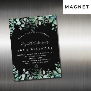 Birthday black eucalyptus greenery woodland luxury magnetic
