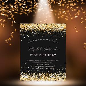 Birthday black gold glitter