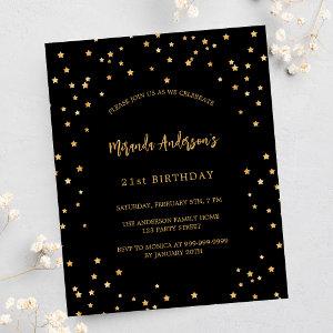 Birthday black gold stars budget party