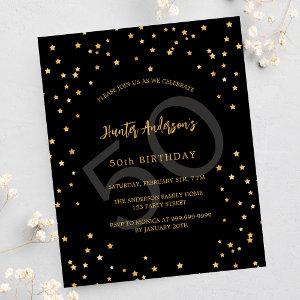 Birthday black gold stars number budget