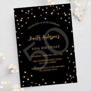 Birthday black gold stars number luxury