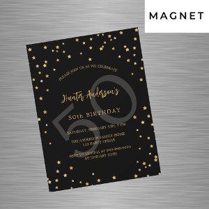 Birthday black gold stars number luxury magnetic