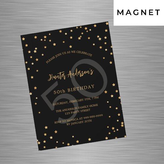 Birthday black gold stars number luxury magnetic