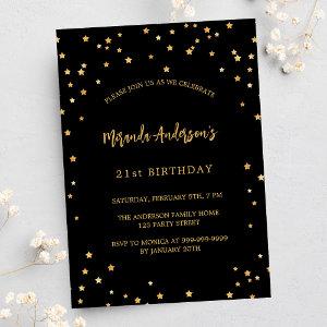 Birthday black gold stars party luxury