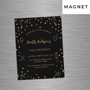 Birthday black gold stars years luxury magnetic