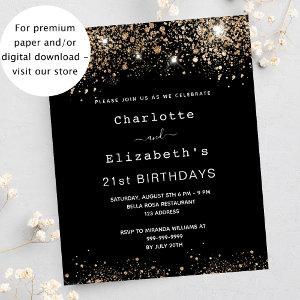 Birthday black gold two friends budget