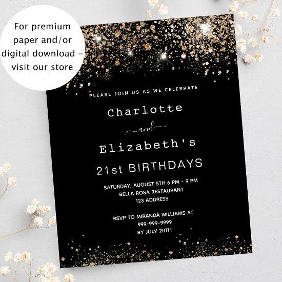 Birthday black gold two friends budget