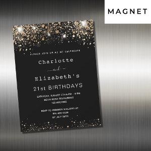Birthday black gold two persons friends luxury magnetic