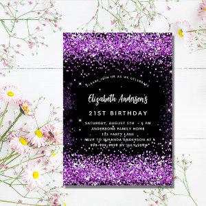 Birthday black purple glitter glamorous