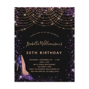 Birthday black purple glitter shoe