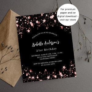 Birthday black rose gold stars