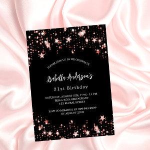 Birthday black rose gold stars luxury