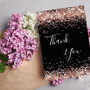 Birthday black rose gold thank you