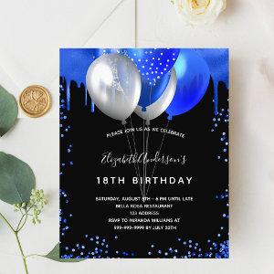 Birthday black royal blue budget  flyer