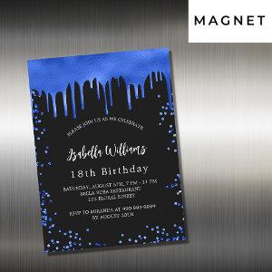 Birthday black royal blue drips luxury magnetic