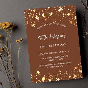 Birthday brown gold stars