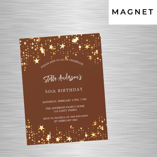 Birthday brown gold stars luxury magnetic