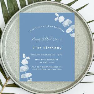 Birthday dusty blue eucalyptus budget