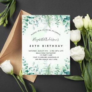 Birthday eucalyptus greenery budget  flyer