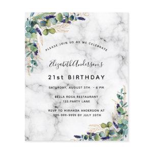 Birthday eucalyptus greenery marble  flyer
