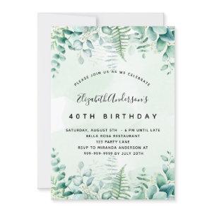 Birthday eucalyptus greenery woodland ferns